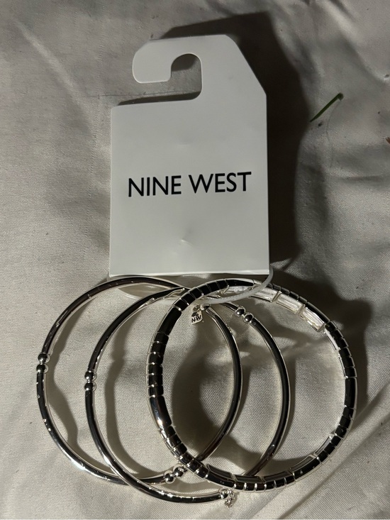 Nine West Jewelry - Nine West Silver Tone 3 Piece Bangle Bracelet Set NWT